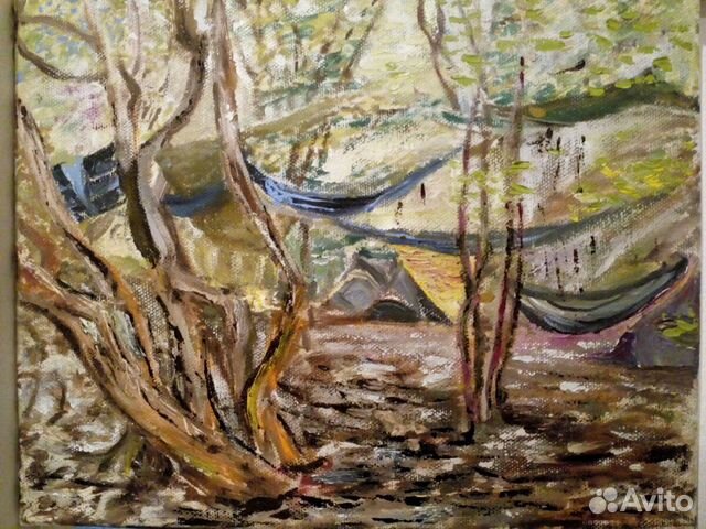 Картина. Масло. 30*24 см. Ущелье Эски-Кермен. Крым