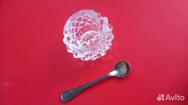 Хрустальная солонка с ложечкой