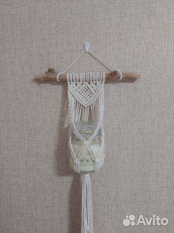 Настенное кашпо подвесное макраме для цветов