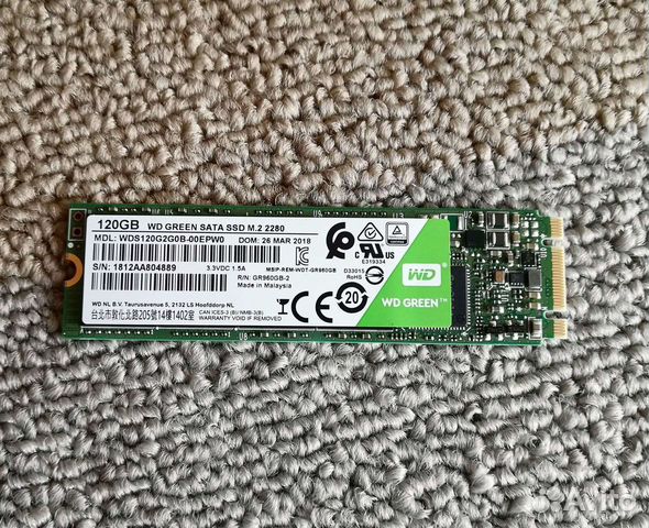 120 гб SSD M.2 накопитель WD Green