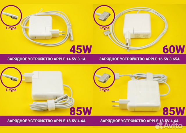 Зарядное устройство к MacBook 45W, 60W, 85W, нoвыe