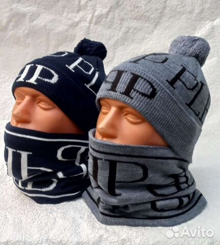 Зимний комплект шапка и шарф (снуд)