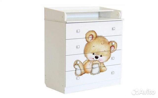 Детский пеленальный Комод Медвежонок Белый