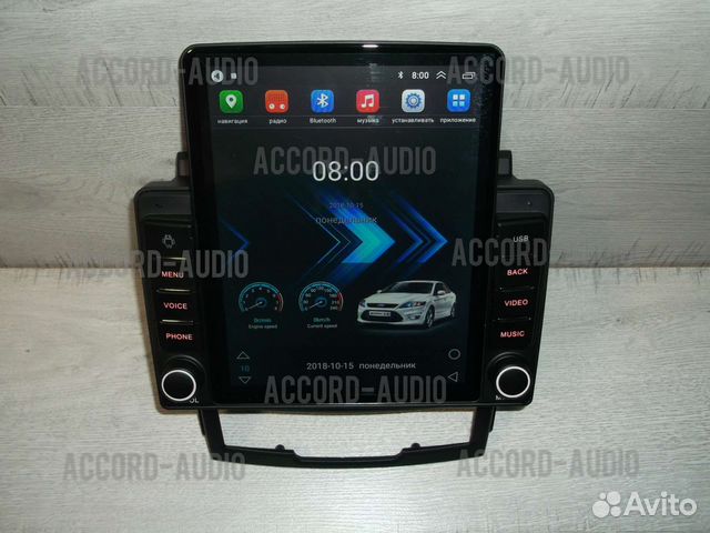 Магнитола SsangYong Actyon Android в стиле Tesla