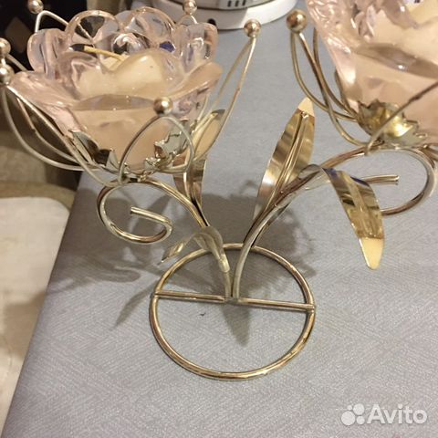 Хромированный подсвечник двухрожквый