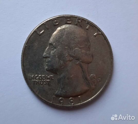 Монета Liberty quarter dollar 1981