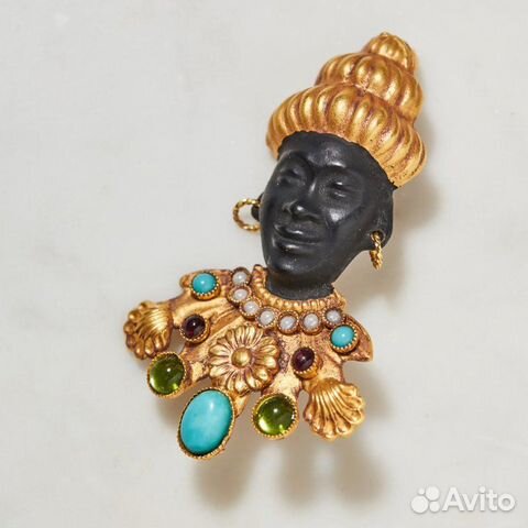 Брошь Эфиоп с камнями. Askew London