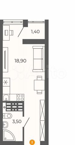 Квартира-студия, 23,8 м², 23/26 эт.