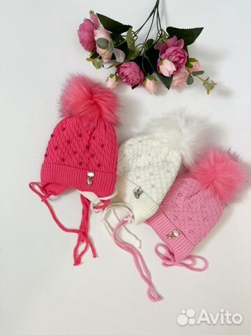 Новая демисезонная шапка для девочки 6-9 месяцев