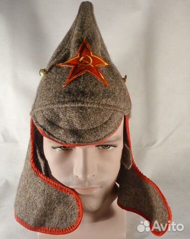 Серая/синяя суконная буденевка со звездой 58-60 р
