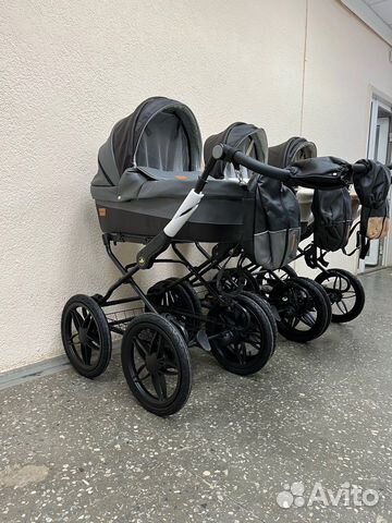 Коляска для новорожденных 2в1 экокожа