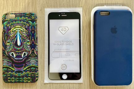 Чехлы + стекло iPhone 6/6s Plus +