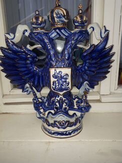 Штоф двухглавный орол Гжель