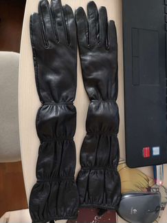 Перчатки кожаные длинные