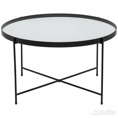 Прикроватный столик черный круглый