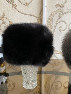 Шапка новая из норки черного цвета