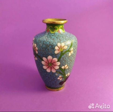 Ваза Китай Перегородчатая Эмаль Клуазоне Состояние