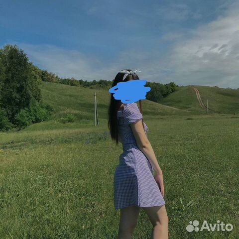 Летнее фиолетовое короткое Платье из H&M