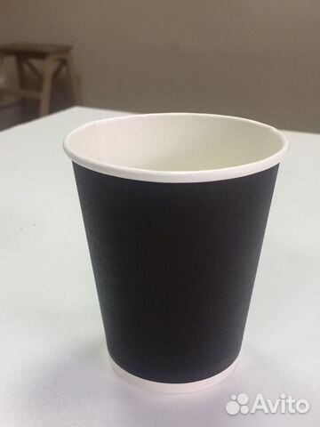 Стакан бумажный 250мл Д80 черный
