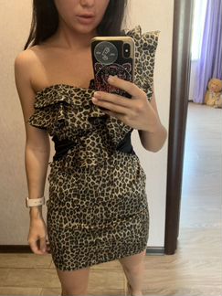 Коктейльное леопардовое платье River Island
