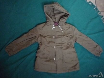 Новая куртка на 2-4г нат. плащёвка+капюшон Винтаж