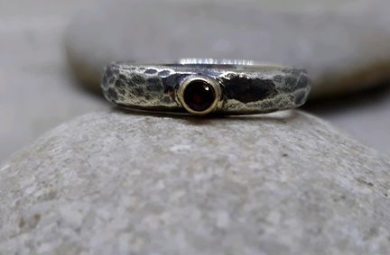 Серебряное кольцо с золотом 