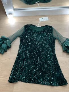 Праздничное платье с паетками на девочку рост 110