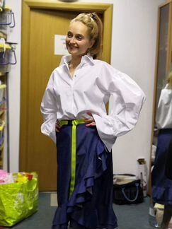 Дизайнерская Юбка с запахом и воланом