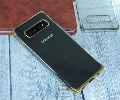 Чехол-накладка для Samsung G973 S10 electroplated TPU doka золото