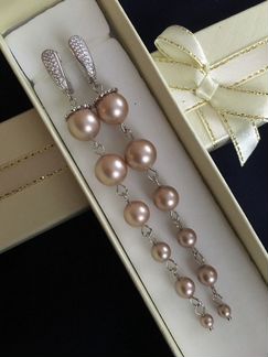 Серги с жемчугом Swarovski