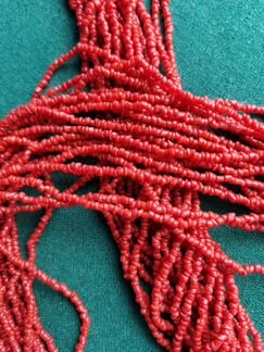 Бусы коралловые 80 см 20 нитей колье ожерелье