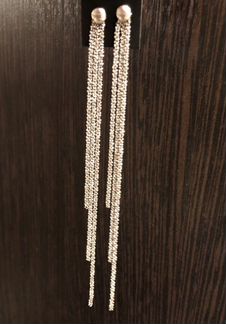 Серьги серебряные длинные, 925 пробы, дизайн Итали