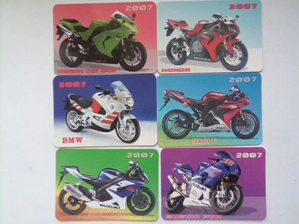 Календарики с мотоциклами и машинками