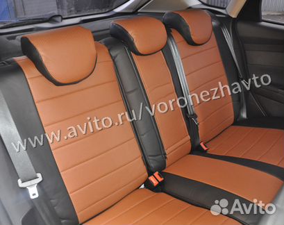 Чехлы в салон авто автопилот черные с коричневым