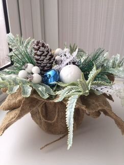 Букет новогодний, подарок, новогодняя композиция