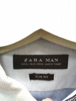 Рубашка zara светло-голубая р-р XL