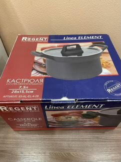 Кастрюля 7,5л новая regent inox