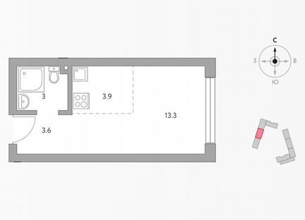 Квартира-студия, 24 м², 5/31 эт.