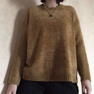 Свитер плюшевый золотистый