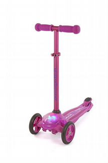 Самокат Moby Kids 120 мм PU, регулируемый руль, пурпурный (64962)