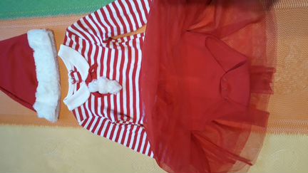 Новогоднее платье+колпак (86-92 размер)