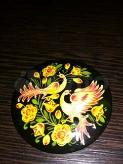 Брошь Палех ручная роспись