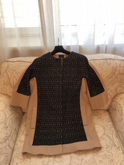 Пальто Pinko бежевое кружевное