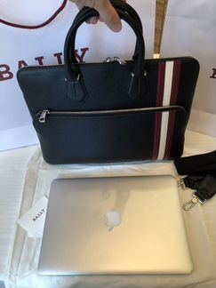 Bally деловая сумка портфель для ноутбука черн кож
