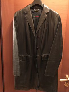 Классический женский кожаный плащ Италия