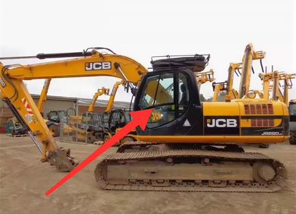 Стекло дверное левое для Jcb JC 180/220/330.2005