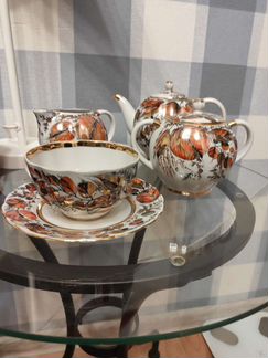 Фарфоровый чайный сервиз Золотая осень лфз
