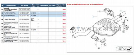 Глушитель на BMW E60 18307535104 + 18107528087