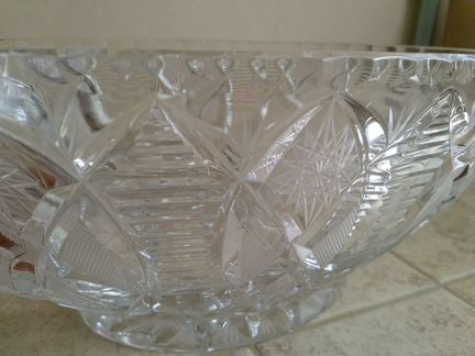 Хрустальный салатник Crystal Bohemia (Чехословакия