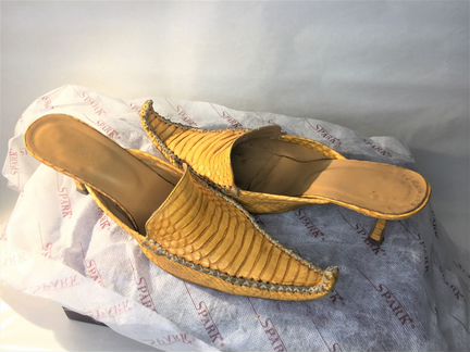 Удивительные туфли сабо мюли кожа питона